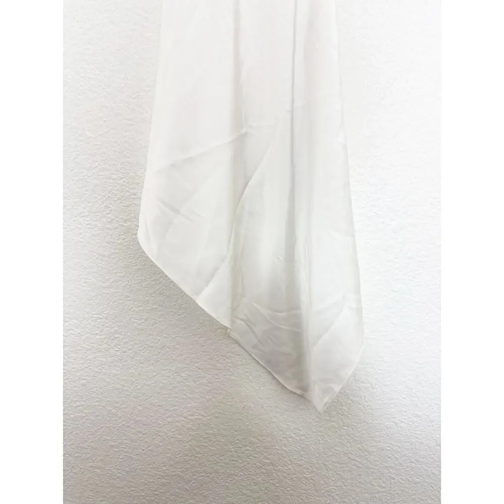 Zara White Asymmetric Satin Halter Top Size XXL Open Back 4772/137 Sexy Party - Picture 9 of 14